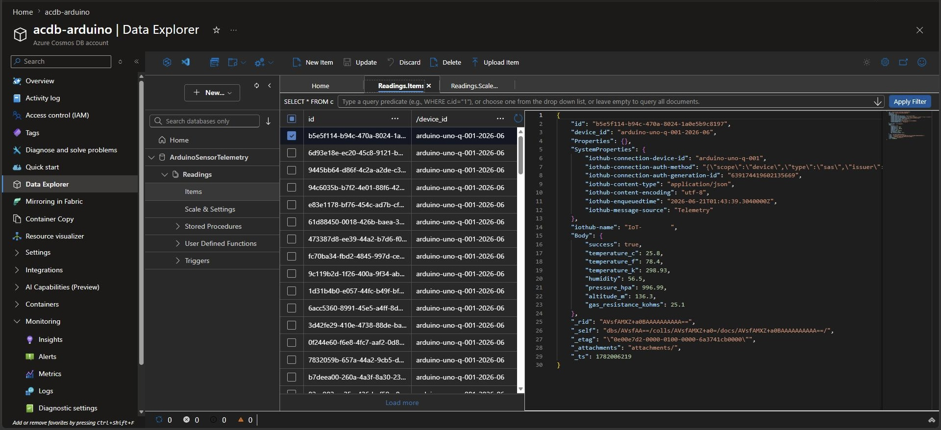 Azure Cosmos DB NoSQL
