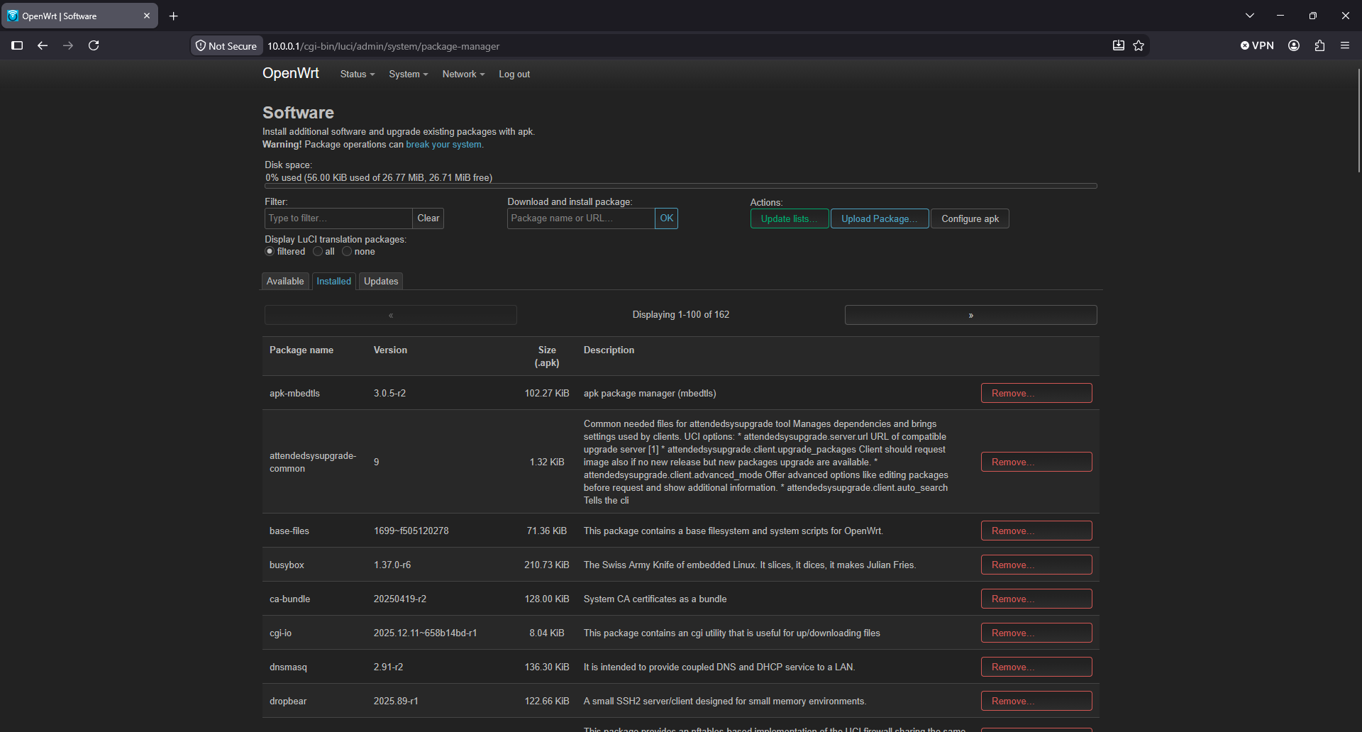 OpenWrt check for updates 1