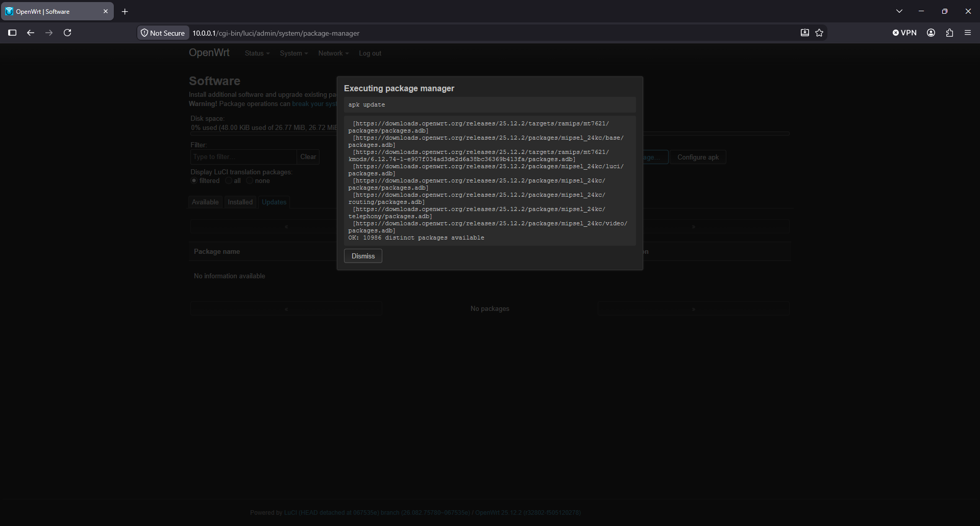 OpenWrt check for updates 2